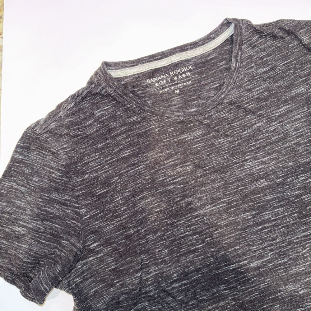 Banana Republic Soft Wash T Shirt Mens Medium Black Heather Crew Neck SUM18